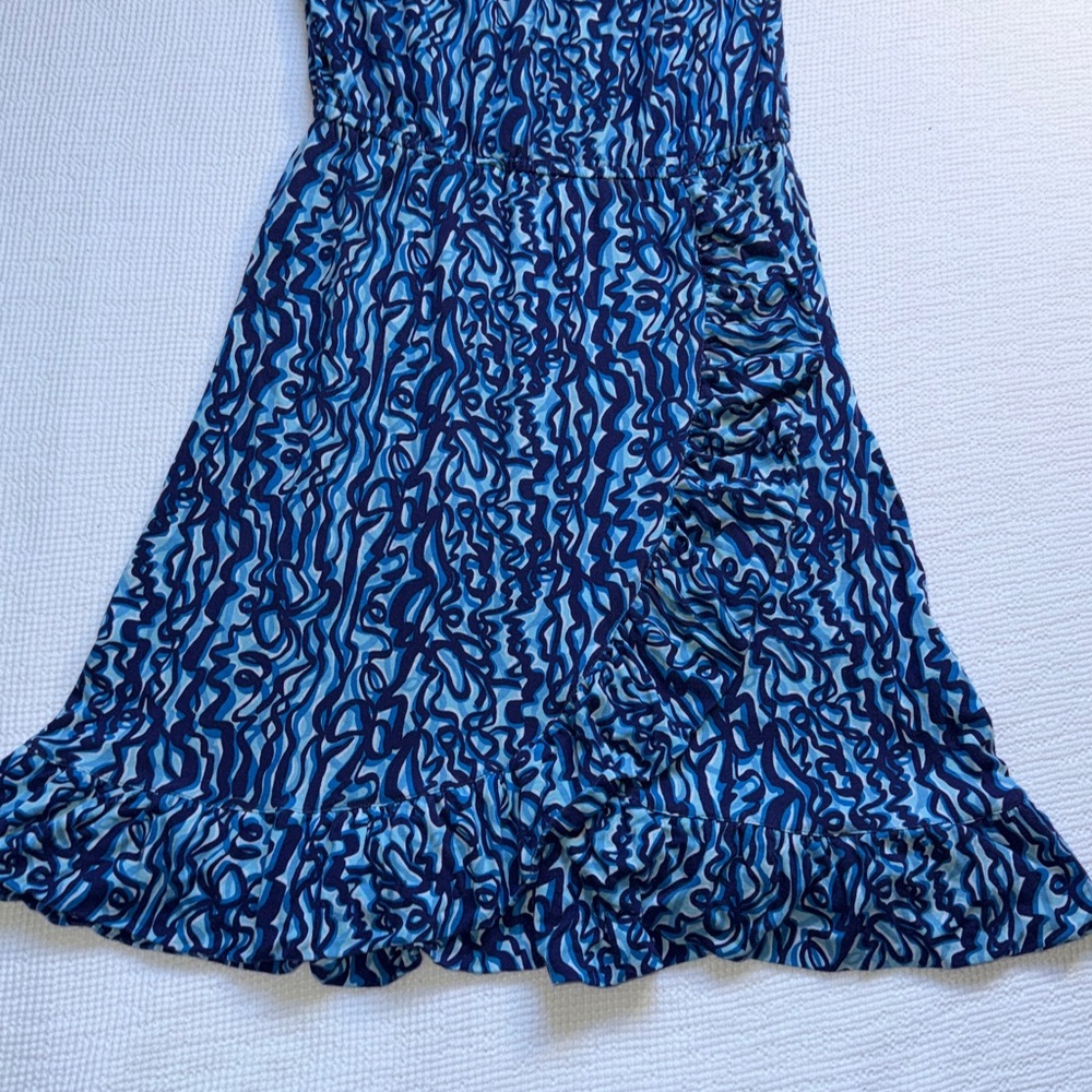 Lilly Pulitzer Ribbit Summer Navy Ruffle Strapless Mini Dress - Picture 3 of 5